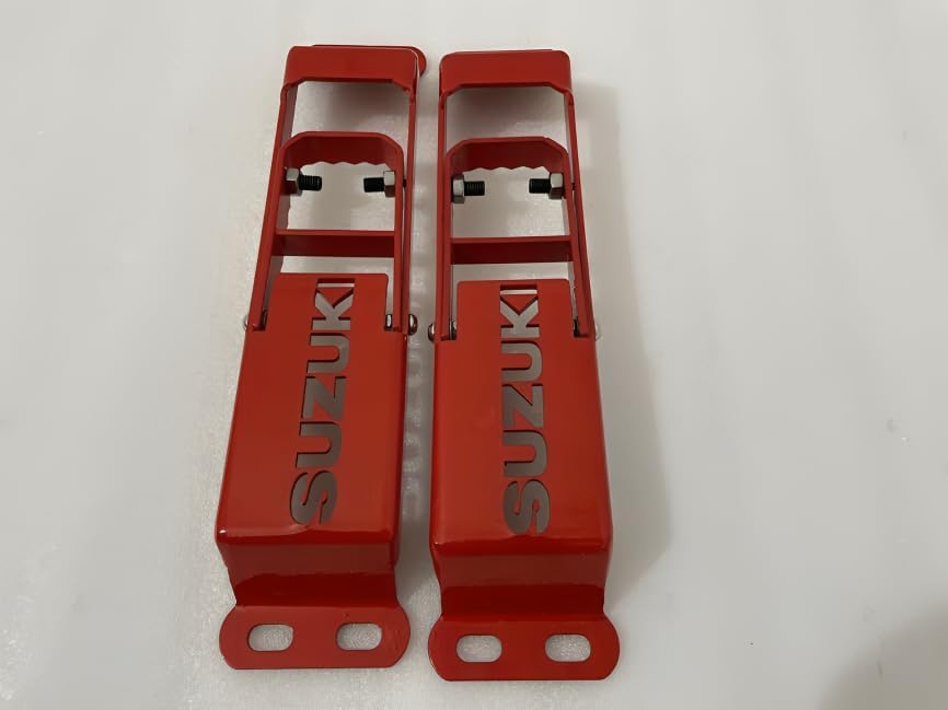 TAURISH Door Hinge Step Foot Peg Metal Foldable 2 Set Red & Black Suzuki Samurai Sierra