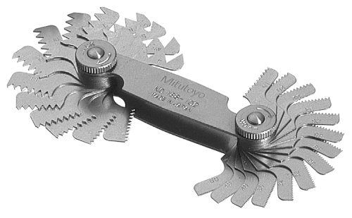 Mitutoyo 188-102, Screw Pitch Gage, 4 - 60 TPI, 28 Leaves