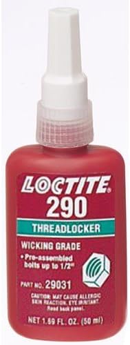 Loctite 29031 290 Threadlocker Adhesive, Wicking Grade High Strength, Green, 50 ml Bottle -2 pack