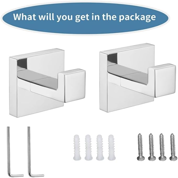 TAURISH Towel Hooks Stainless Steel Bathroom Towel Holder Robe Hook