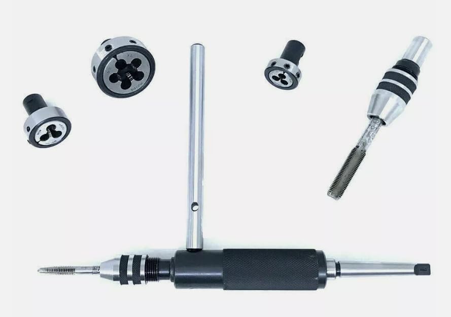 Taurish Mt1 Inch Lathe Tailstock Tap And Die Holder Set Sliding Floating Type 1mt Shank