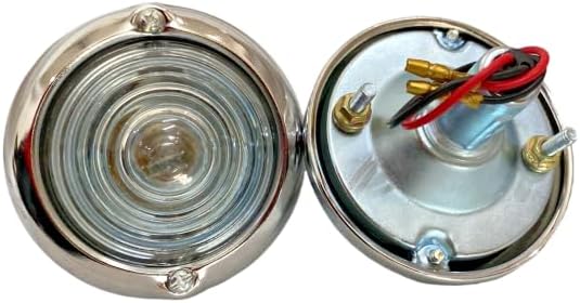 TAURISH Parking Turn Signal Indicator Clear Glass Light Pair Chrome for Classic 4x4 Vehicles