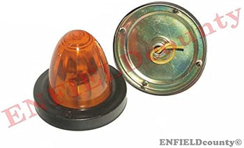 TAURISH PAIR BIG ORANGE MARKER LIGHT WITH 12V BULB TRUCK MOTORCYCLE TRACTOR TRAILER