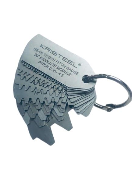 Gear Tooth Profile Gauge .35 to 4.5 Module 23 Profiles 15 Leafs 14.1/2" PA - Modular