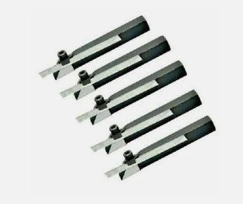 Taurish 5pcs Set Of Mini Parting Tool Cut Off Holder 6mm Shank With Hss Blade For Lathe