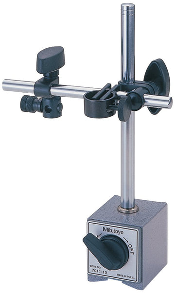 Mitutoyo 7011BN, Magnetic Base, For 3/8" and 6mm/8mm Stems, On/Off Switch, 132 Lbf Magnetic Pull, With Fine Adjustment