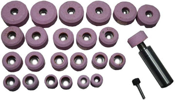 SIOUX PINK 24 PCS - 25MM TO 38MM VALVE SEAT GRINDER STONE SET + STONE HOLDER