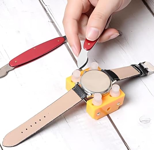 TAURISH 20mm Width Watch Back Case Opener Remover Removal Knife, Aluminum Handle Battery Remover Repair Replacing Watchmaker Tools Black