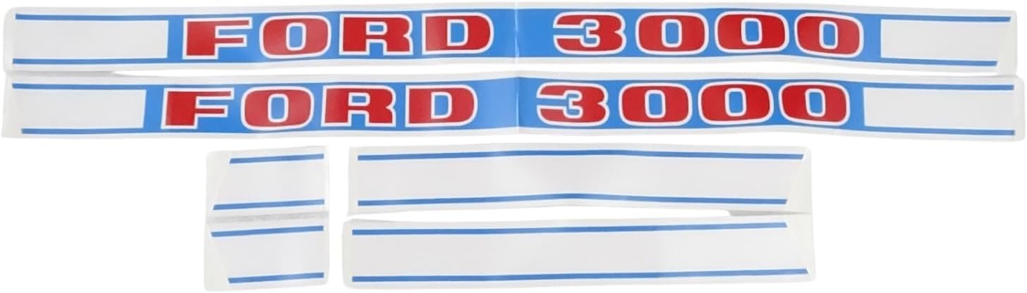 Hood Bonnet Sticker Set Kit Fit for Ford New Holland 3000 Tractor - Decal Graphic Restoration Set