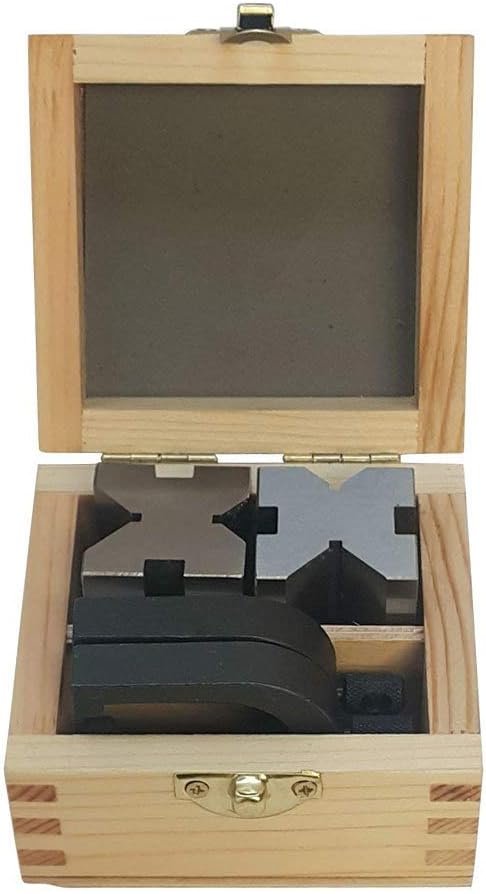 AI 1-5/8'' x 1-1/4'' x 1-1/4'' Precision V Blocks & Clamp Set Steel Gauge Machinist Tool