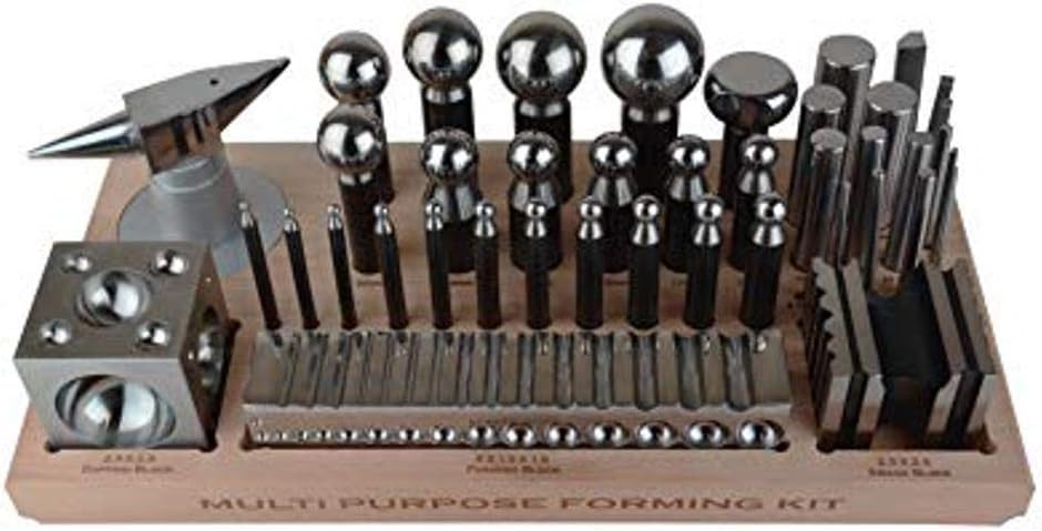 Dapping Block and Punches Wooden Set 10 Sizes Wood Forming Doming Jewelry Making - New