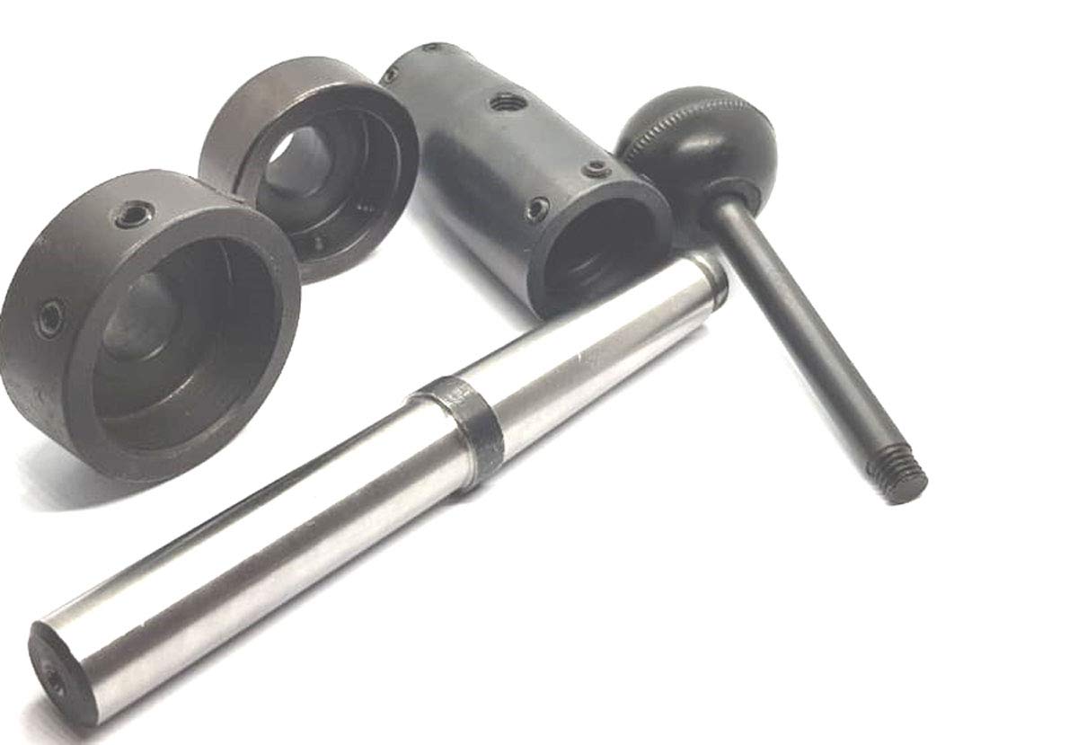 Factory Lathe Tailstock Floating Die Holder Set MT-2 - Multiple Die Holder for Threading in INCHES Round Dies