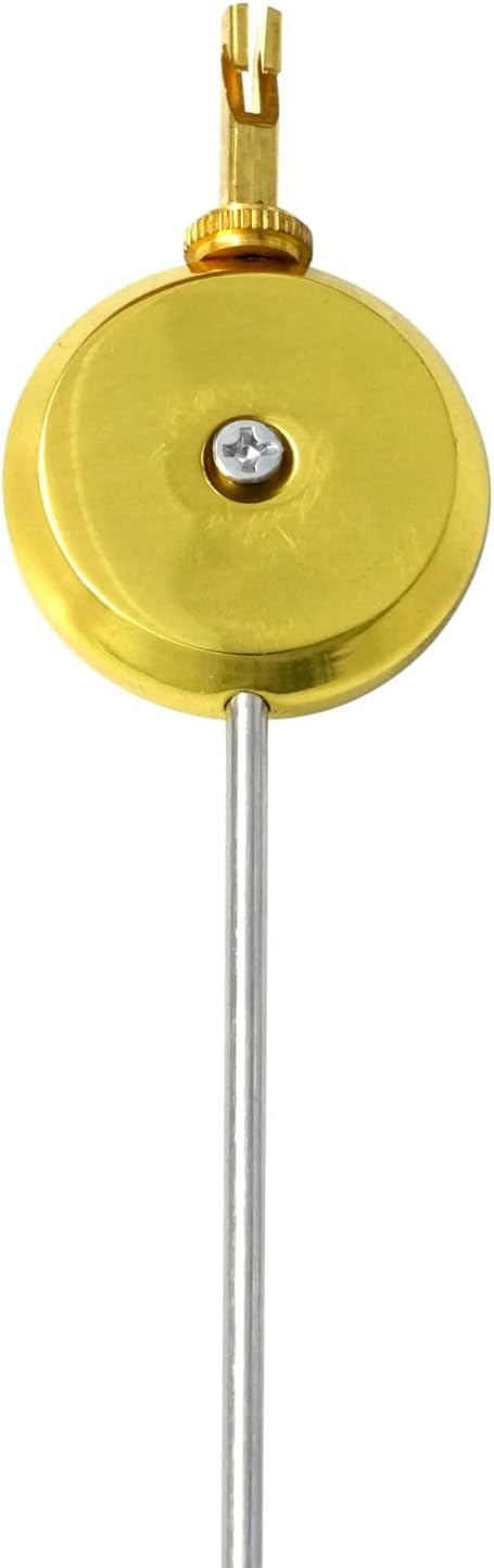 Clock Pendulum French 35mm with Hook - Brass Bob with Steel Rod, 245mm Long