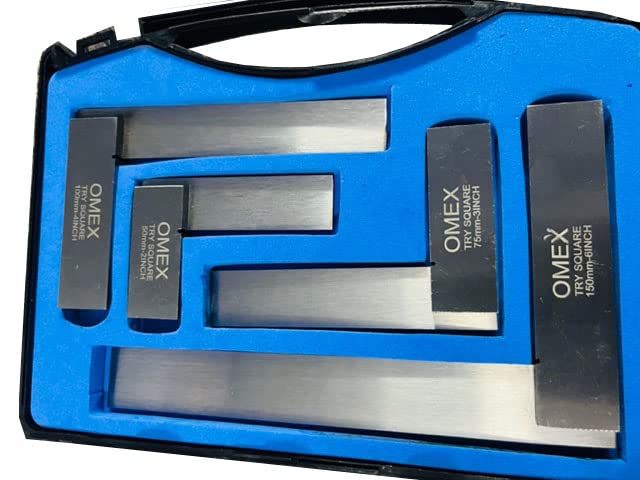 OMEX PRECISION STEEL HARDENED SQUARE SET GROUND MACHINIST TOOL 2" 3" 4" 6" NEW DIN875 I PLASTIC BOXED