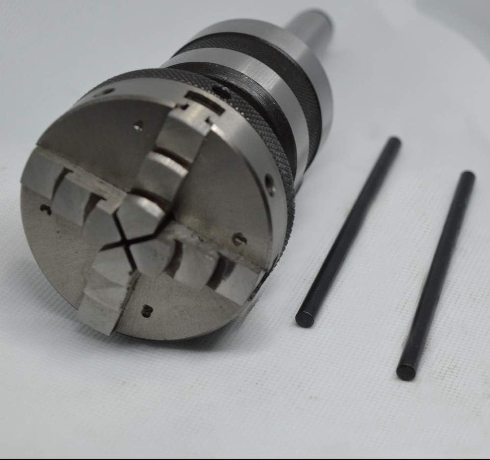High Precision MT2 Shank Revolving Live Center M14 x 1 with 50 mm 4 Jaws Self Centering Lathe Chuck - Lathe's Tailstock 2MT