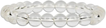 Natural Clear Quartz Healing Crystal Bracelet for Men & Women 8mm Beads, Stretchable Cord, Clarity & Energy Amplification Jewelry for Spiritual Healing & Balance Pack of 2