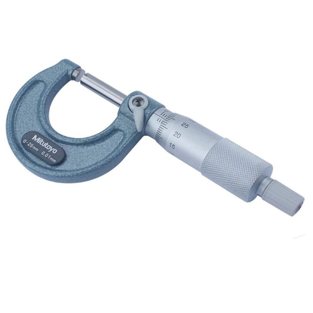 Mitutoyo 103-141-10 Outside Micrometer, Baked-enamel Finish, Ratchet Stop, 100-125mm Range, 0.01mm Graduation, +/-0.003mm Accuracy