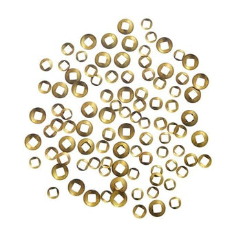 TAURISH Brass Hand Washers with Square Holes for Wall Clock Assorted Pack of 100 Pcs
