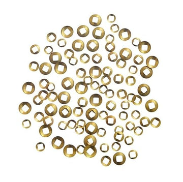 TAURISH Brass Hand Washers with Square Holes for Wall Clock Assorted Pack of 100 Pcs