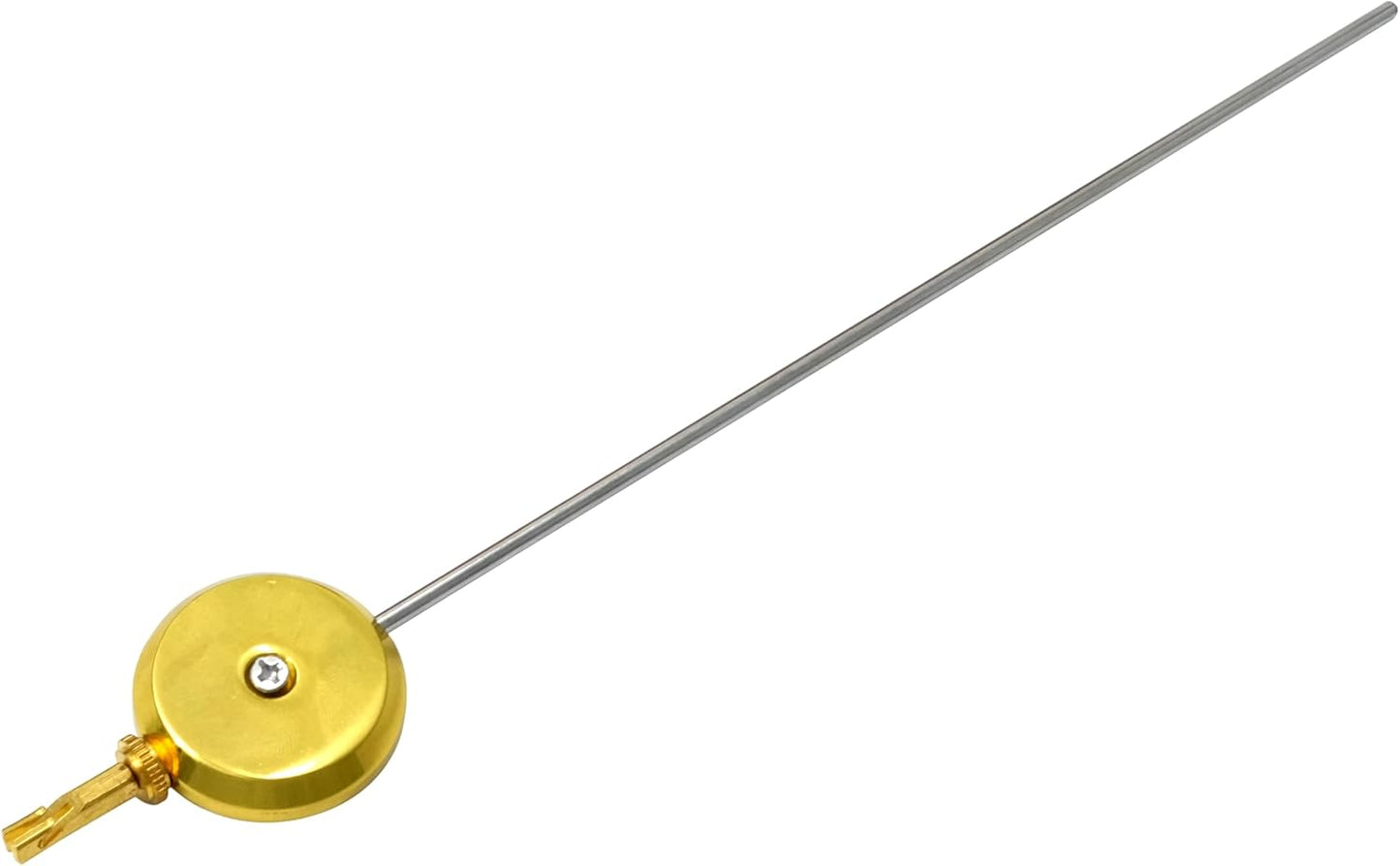 Clock Pendulum French 35mm with Hook - Brass Bob with Steel Rod, 245mm Long