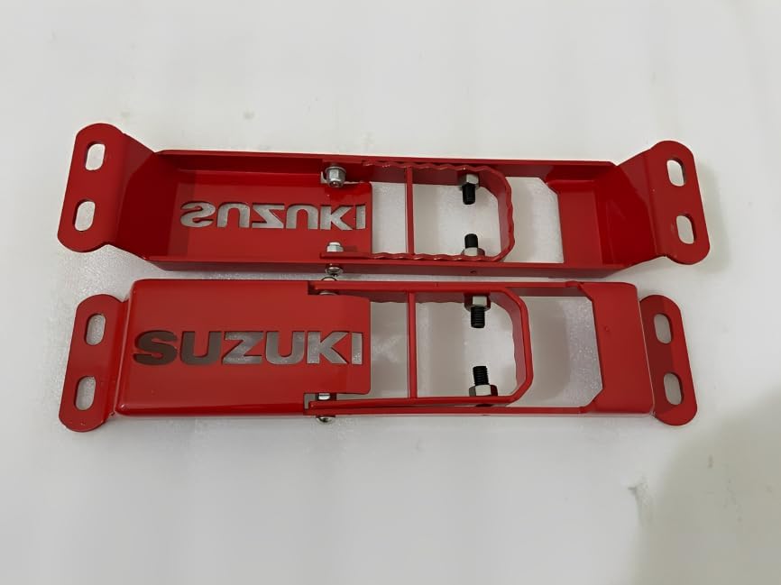 TAURISH Door Hinge Step Foot Peg Metal Foldable 2 Set Red & Black Suzuki Samurai Sierra