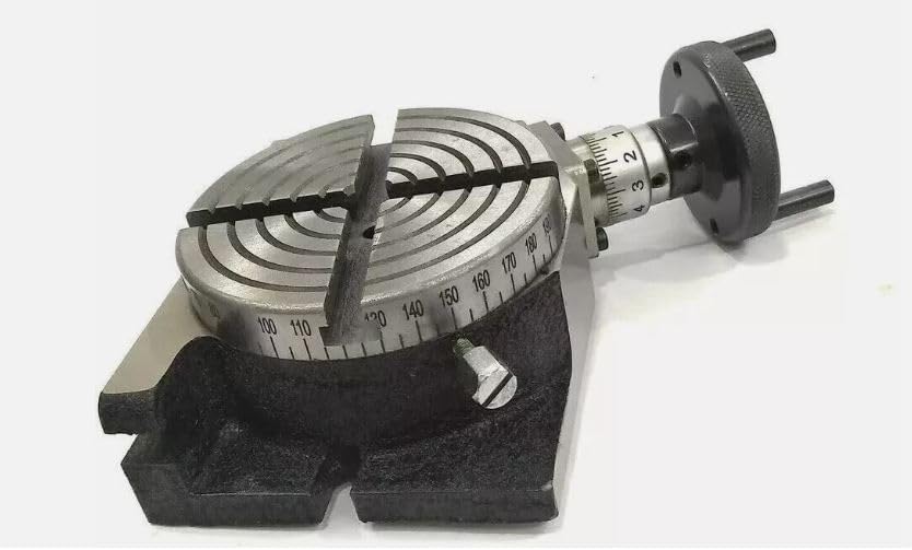 Taurish 4" Regular Rotary Table 70mm 4JAW Indpedent Chuck with Back Plate & T-nut