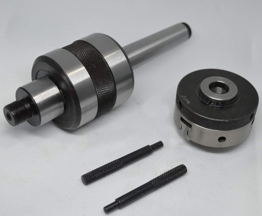 High Precision MT3 Shank Revolving Live Center M14 x 1 with 50 mm 4 Jaws Self Centering Lathe Chuck - Lathe's Tailstock 3MT