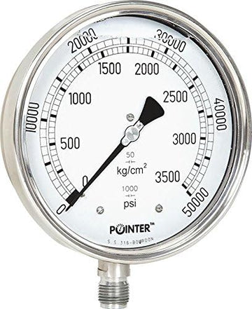 High Pressure Gauge Dual Scale 0-3500 BAR /0-50000 PSI