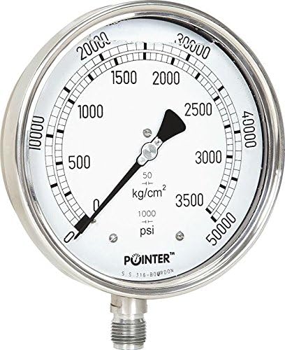 High Pressure Gauge Dual Scale 0-3500 BAR /0-50000 PSI