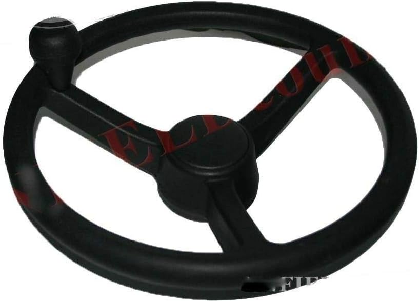 TAURISH 3DX JCB Soft Rubber 3 Spoke Black Steering Wheel + Wheel Aid & Spinner Knob