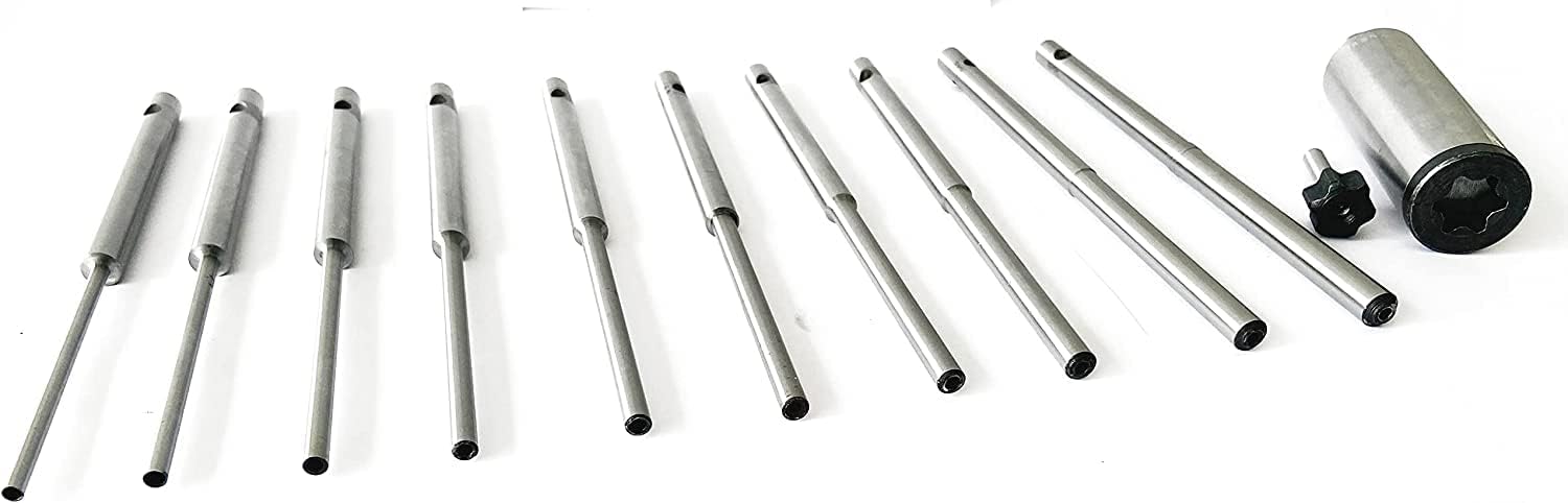 TAURISH Valve Seat Grinder Stone Holder 11/16" with 10 Pieces Sioux Pilot Sizes From 4.5mm to 12mm (Top 0.38 inches)
