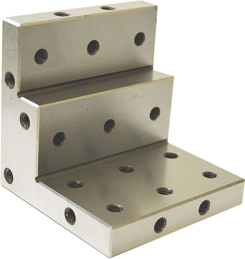 Precision Stepped Angle Plate 5" x 5" x 5" - Made In India - Ground Finish