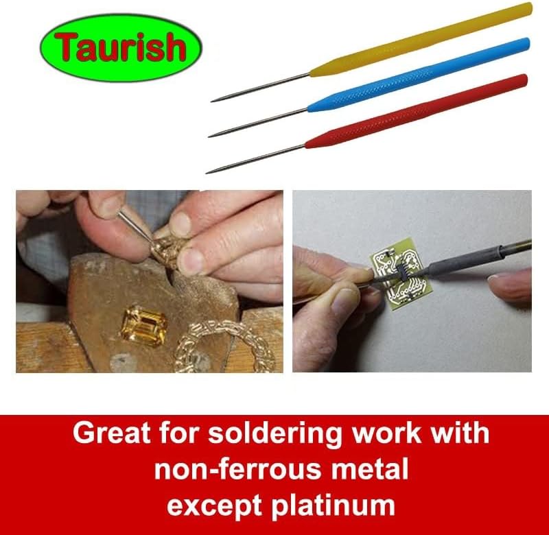 TAURISH Deluxe Titanium Soldering Pick Set, Set of 3, 6-1/2 Inches