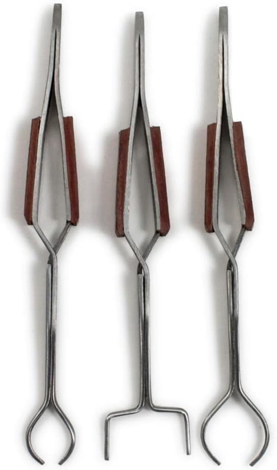 TAURISH Fibre Grip Cross Locking Tweezers set Work Holder Tweezer 3pcs set 6.5-inch, Round, Oval, Square, Soldering, Jewelry, Craft Hobby, Watch repair Work & Personal Care