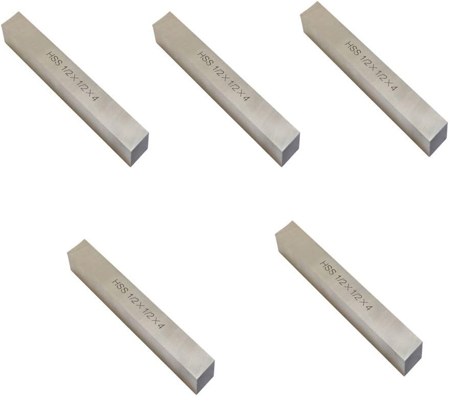 5 Pc 1/2'' x 1/2'' x 4'' HSS Square Tool Bit Lathe Fly Cutter Mill Blank