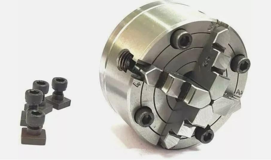 Taurish 4" Regular Rotary Table 70mm 4JAW Indpedent Chuck with Back Plate & T-nut