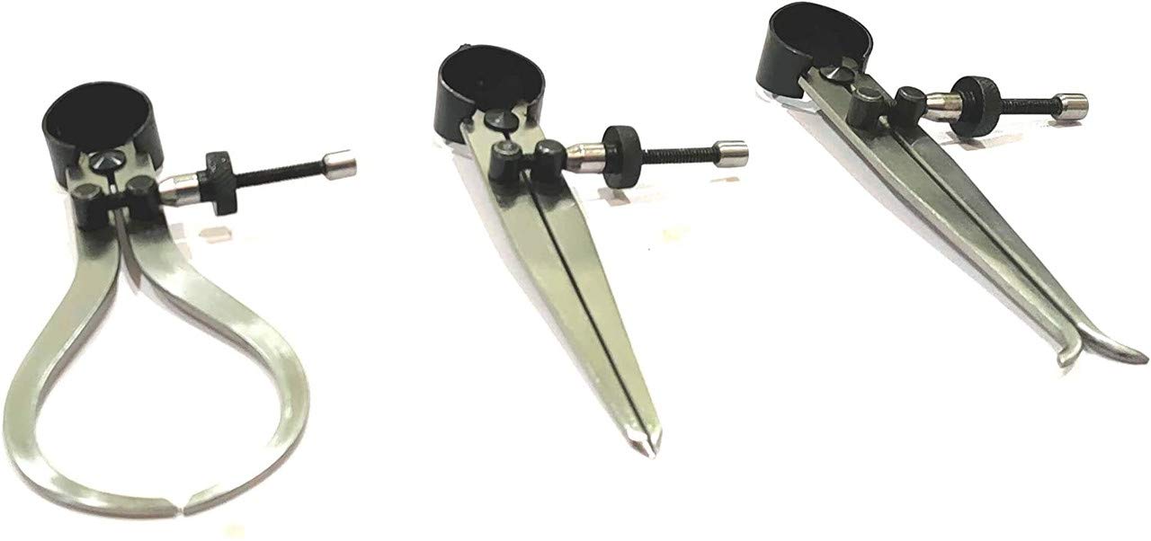 TAURISH 3 Pieces Spring Caliper Set - Inside, Outside & Divider 10" Inch / 250 mm - Measuring Tool, Workshop, Tool Room