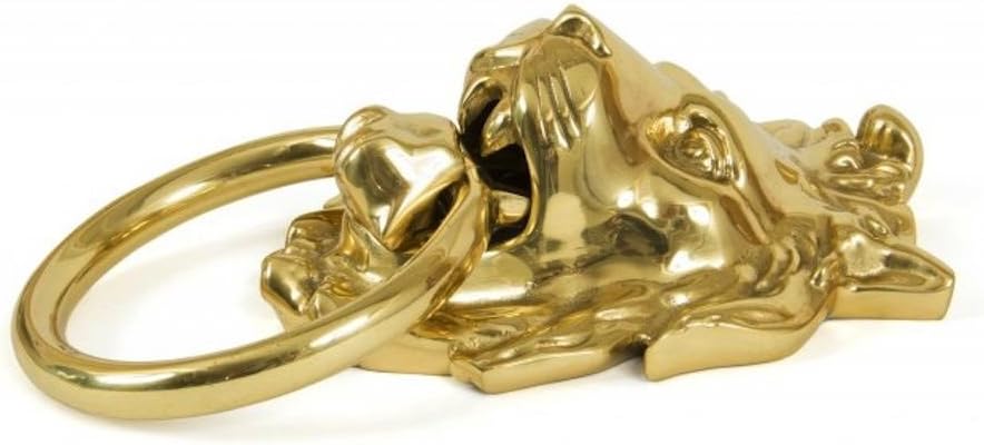 From The Anvil Polished Brass Lion Head Door Knocker