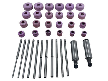 TAURISH Sioux Valve Seat Grinding Wheels Set 24 Pieces with 11 Pieces Pilots + 2 Pieces Stone Holder