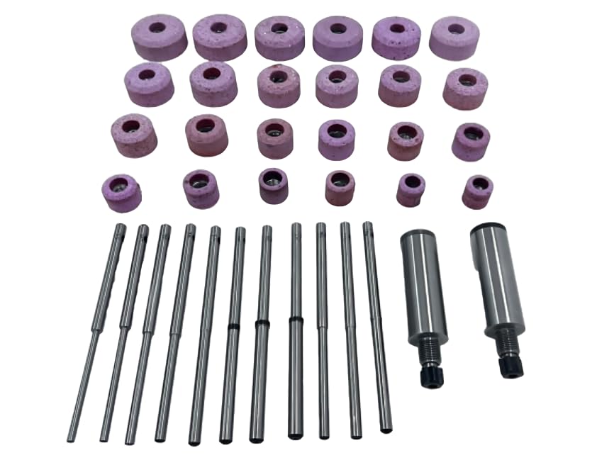 TAURISH Sioux Valve Seat Grinding Wheels Set 24 Pieces with 11 Pieces Pilots + 2 Pieces Stone Holder