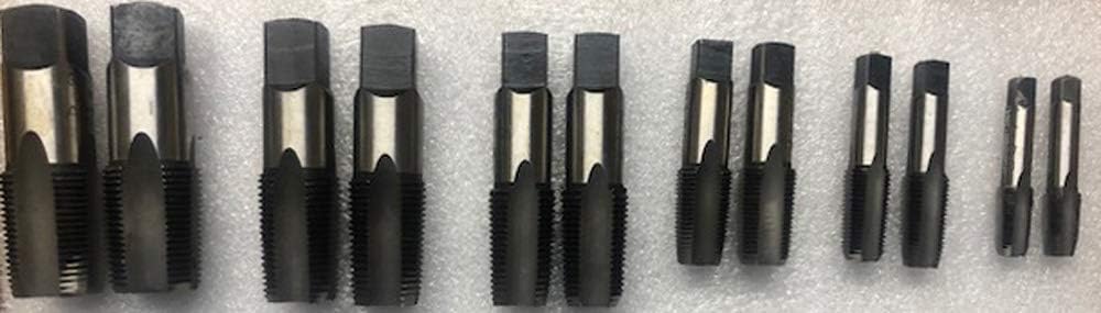 12 Piece NPT Pipe Tap Carbon Steel - 1/8" 1/4", 3/8", 1/2", 5/8", 3/4" - Packed.