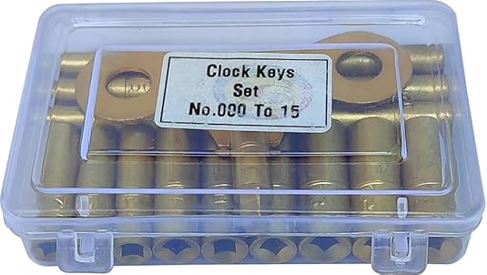 TAURISH 19 Piece Clock Winding Key Set - All Clock Key Brass Set No. 000 to 15 Universal
