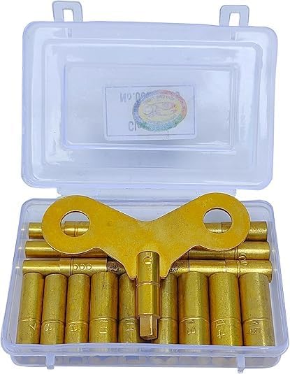 18 Piece Clock Winding Key Set - Original Brass, Odd/Even Number