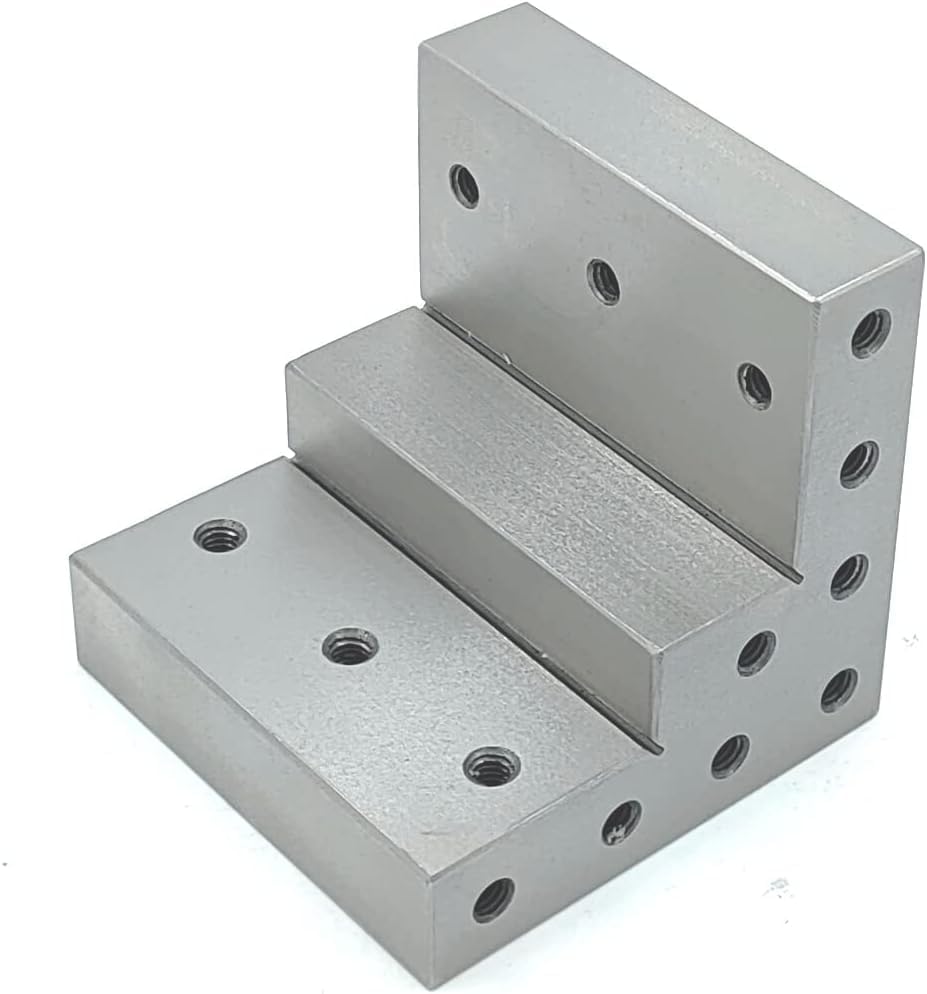 Caste Iron 100 mm/ 4" Stepped Angle Plate for Milling Machine Lathe Engineering Work-holding Tools-Tapped Drills