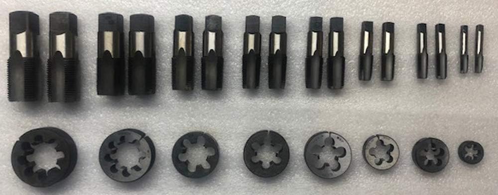 NPT NATIONAL PIPE THREAD TAP AND DIE SET - 8 SIZE 1/8" - 1/4" - 3/8" - 1/2" - 5/8" - 3/4" - 7/8" - 1" I TAPS AND DIES BOXED