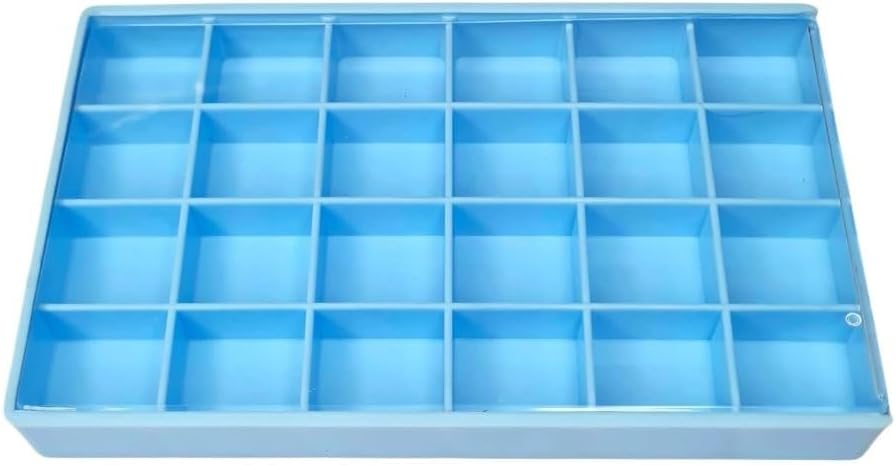TAURISH Plastic Box Organizer Case 24 Compartments for Beads Gems Tool