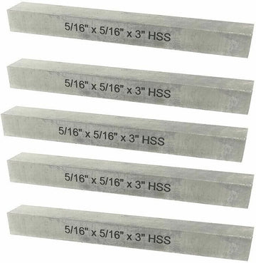 TAURISH 5/16" x 5/16" x 3" M2 HSS Square Tool Bit Lathe Fly Cutter (Pack of 5) - Hardened & Ground for Accuracy