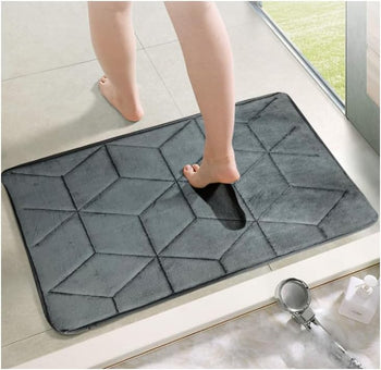 TAURISH Memory Foam Bath Mat Rug, Ultra Soft and Non-Slip Bathroom Rugs, Water Absorbent and Machine Washable Bath Rug for Bathroom, Shower, and Tub, 16