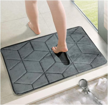 TAURISH Memory Foam Bath Mat Rug, Ultra Soft and Non-Slip Bathroom Rugs, Water Absorbent and Machine Washable Bath Rug for Bathroom, Shower, and Tub, 16" x 24" (Blue)