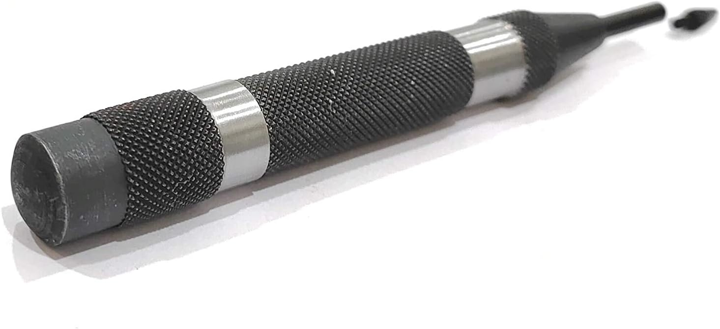 A.D. International Automatic Center Punch with Replaceable Hardened Steel Tip ((Heavy Duty))